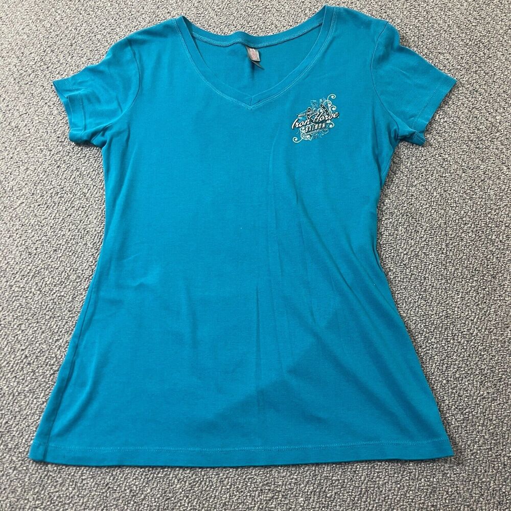 District Made Shirt Womens Size Medium M Iron Horse Saloon Biker Ormond Beach